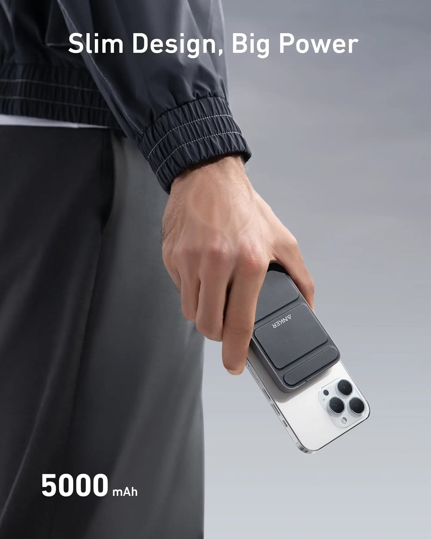 Anker 5,000mAh Magnetic Power Bank - Wireless Portable Charger with Foldable Stand & USB-C Port for iPhone 17/16/15/14/13